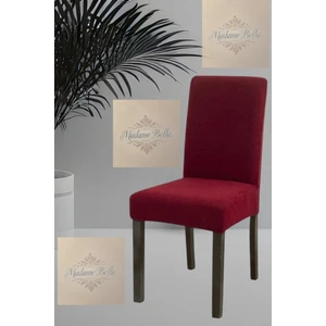 1 Adet Kare Desen Bordo Sandalye Kılıfı, Lastikli Tüylenmez Yıkanabilir 45 x 45 x 60 Ölç Sandalye Örtsü