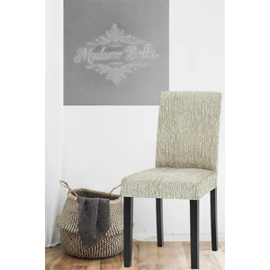 Taş Gri Çubuk Desen Jakarlı Esnek Yıkanabilir Lastikli 1 Adet 45 x 45 x 60 Boyutunda Sandalye Kılıfı