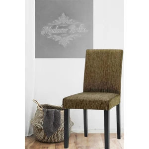 Kahve Çubuk Desen Jakarlı Esnek Yıkanabilir Lastikli 1 Adet 45 x 45 x 60 Boyutunda Sandalye Kılıfı
