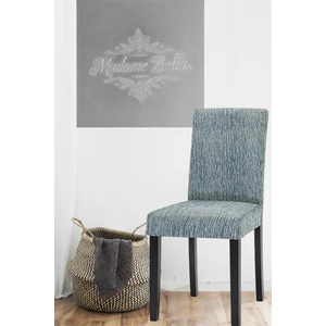 Gri Çubuk Desen Jakarlı Esnek Yıkanabilir Lastikli 1 Adet 45 x 45 x 60 Boyutunda Sandalye Kılıfı