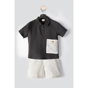 Yeni Düz Keten Erkek Bebek Takım Ikili Erkek Çocuk Takım Erkek Bebek Giyim Erkek Bebek Alt Ust Takım
