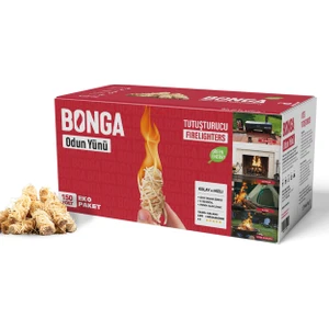 Mangal ve Barbekü Tutuşturucu 150 Adet 2000 gr - Jel ve Çıra Alternatifi Doğal Odun Yünü