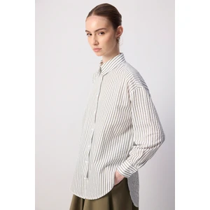 Touche Prive Çizgili Oversize Gömlek