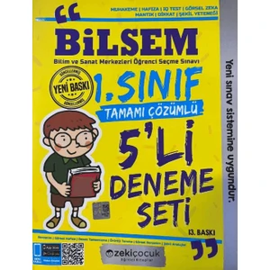 1. Sınıf Bilsem Tamamı Çözümlü 5'li Deneme Seti