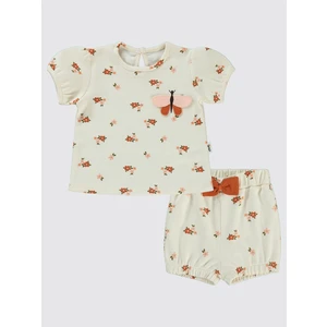 Civil Baby Kız Bebek Şortlu Takım 6-18 Ay Fildişi