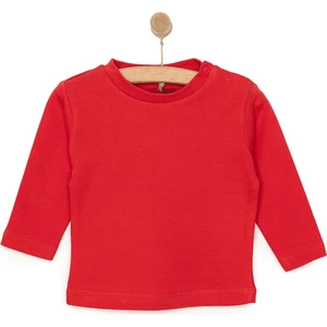 Hellobaby Unisex Tişört Interlok Çıtçıtlı Bisiklet Yaka Uzun Kol