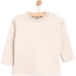 Hellobaby Unisex Tişört Interlok Çıtçıtlı Bisiklet Yaka Uzun Kol