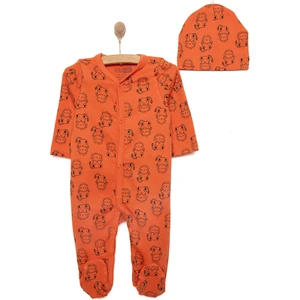 Hellobaby Yenidoğan Hayvanlar Baskılı Erkek Tulum-Şapka Erkek Bebek