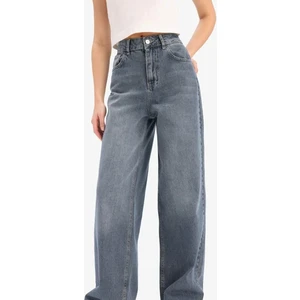 Wide Leg Yüksek Bel Uzun Jean Yıkamalı Pantolon E4308AX25SP