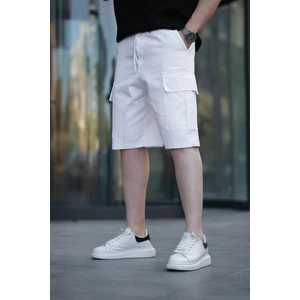 Beyaz Kargo Cepli Erkek Şort E6571