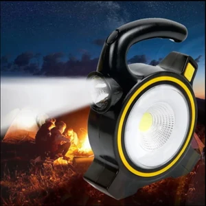 COB LED Güneş Enerjili Şarj Edilebilir Powerbank Özellikli Fener Kamp Işıldak