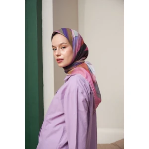 Geometrik Pembe  Pamuk Viskon Eşarp