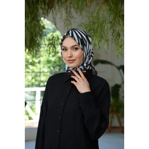 Yaz Işıltısı Koleksiyonu Soft Eşarp Siyah Beyaz 1184-06