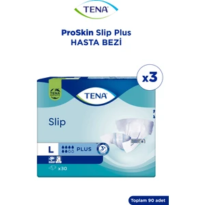 Proskin Slip Plus Bel Bantlı Hasta Bezi, Büyük Boy (L), 6 Damla, 30'Lu 3 Paket 90 Adet