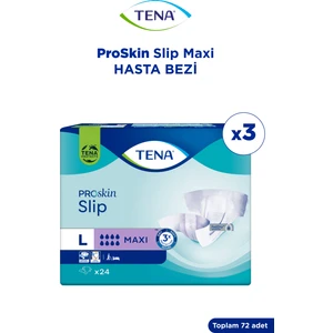 Slip Maxi Bel Bantlı Hasta Bezi, Büyük Boy (L), 8 Damla, 24'Lü 3 Paket 72 Adet