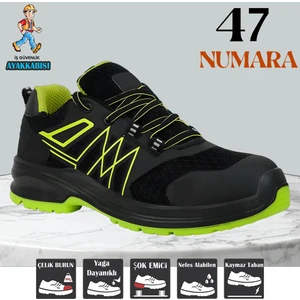 Iş Ayakkabısı Çelik Demir Burunlu 47 Numara Iş Güvenlik Inşaat Fabrika Ayakkabısı Rahat Bağcıklı Ayakkabı