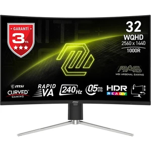 Msı  Mag 325CQRXF E2 31.5” 240HZ 0.5ms Freesync Premıum Gamıng LCD Monıtor