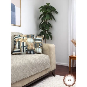 Pawn Mark Company Jakarlı Şönil Kaymaz Koltuk Örtüsü ve Çekyat Örtüsü 175 x 215  cm  | Mikrofiber Koltuk Şalı