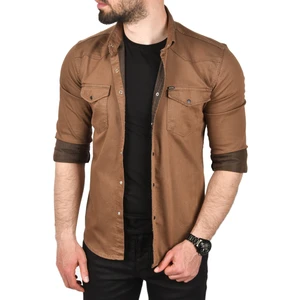 Çift Cepli Çıtçıtlı Uzun Kollu Kot Gömlek 2502503