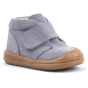 Yoohoo Hakiki Deri Gri Cırtlı Unisex Bebek Bot