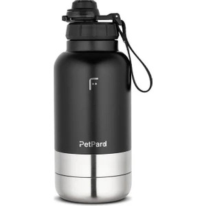 Petpard 3 In 1 Kedi & Köpek Mama Kapları ve Paslanmaz Çelik Termos, 1 Litre, Siyah