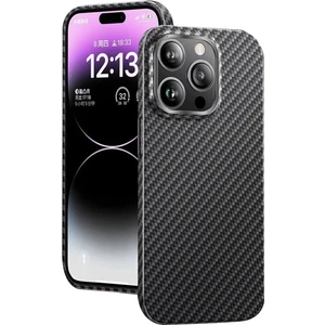 Apple iPhone 14 Pro Kılıf Metalik Karbon Kapak - Siyah Gnzrz