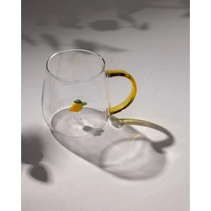 Lucia Borosilikat Cam Kupa - Sarı - 400 ml