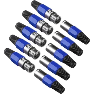 10 Adet - 3 Pin Xlr Konektörü 5 Adet Dişi + 5 Adet Erkek Mikrofon Jackı - Mikrofon Ses Jakı