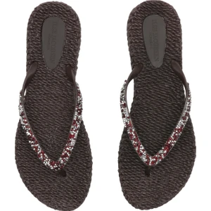 Ilse Jacobsen Prune CHEERFUL03G - Kahverengi Taşlı Parmak Arası Terlik