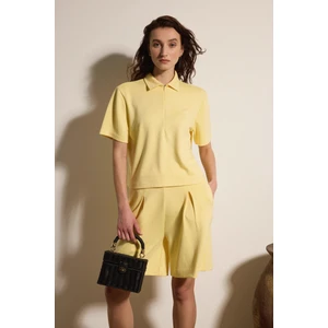 Polo Yaka Fermuarlı Kısa Kol Tshirt