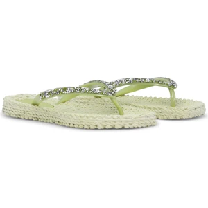 Ilse Jacobsen Moss CHEERFUL03G - Yeşil Taşlı Parmak Arası Terlik