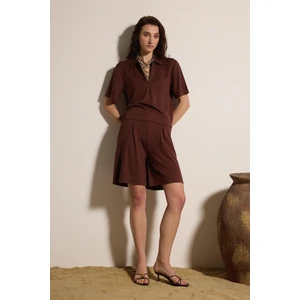 Polo Yaka Fermuarlı Kısa Kol Tshirt