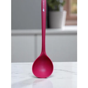 Silikon Kepçe Uzun Saplı Fuşya Renk 35 cm