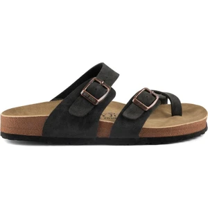 Fly Soft S042.031 Kadın Parmak Arası Çift Tokalı Mantar Taban Comfort Terlik Bej