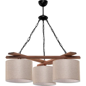 Nora Üçlü Ahşap Avize Kumbeji Şapka