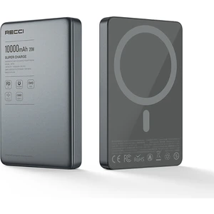 RP35 Pd 20W LED Göstergeli Hızlı Şarj Özellikli Wireless Powerbank 15W 10000MAH Gri