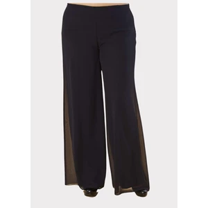 Büyük Beden Siyah Renkli Şifon Pantolon