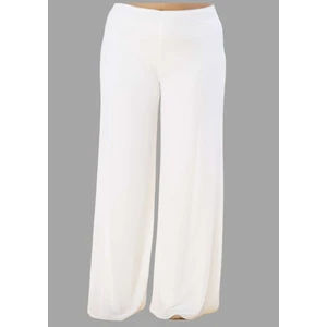 Büyük Beden Krem Renkli Şifon Pantolon