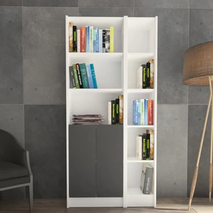 Yeti Mobilya Kuta FLAT85 Kitaplık 2 Kapaklı Kütüphane Çok Amaçlı Dolap