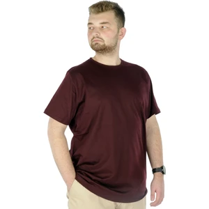 Mode Xl Büyük Beden Erkek Tshirt Bisiklet Yaka Basic 20031 Bordo