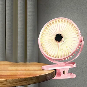 M.Tk Moveteck Masaüstü Şarjlı Klipsli 360 Dönen Portatif Fan Vantilatör Şarjlı Kıskaçlı Soğutucu Renkli Işıklı Fan