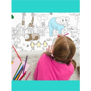 Orman Hayvanları Dünyası 2 Metre Dev Boyama Rulo Kağıdı