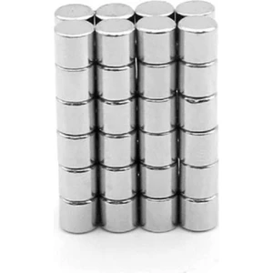 25 Adet Çap 4 mm x Kalınlık 4 mm Yuvarlak Güçlü Neodyum Mıknatıs