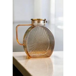 Borosilikat Cam Amber Salyangoz  Desenli Cam Demlik & Sürahi 2500 ml