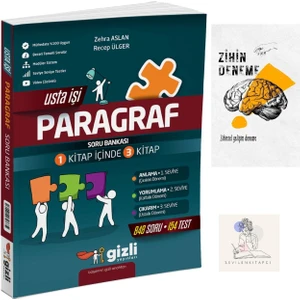 Gizli Yayınları 8.Sınıf Usta Işi Paragraf Soru Bankası+Zihin Deneme-Gz15