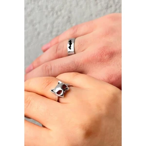 Trend Collection Batman ve Kedi Kız Alyans Model Ayarlanabilir Çift Sevgili Yüzük Seti