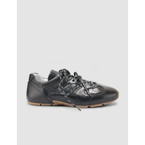 %100 Hakiki Deri Siyah Kadın Sneaker
