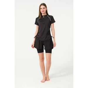 Hızlı Kuruyan Kumaş Yarım Kol Şortlu Yüzücü Mayo 24156