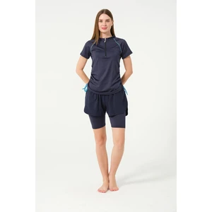 Hızlı Kuruyan Kumaş Yarım Kol Şortlu Yüzücü Mayo 24156