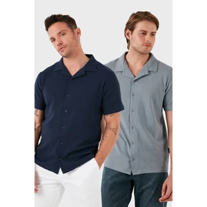 Pamuklu Regular Fit Kısa Kollu 2'li Paket Gömlek Erkek Gömlek 5902640S2
